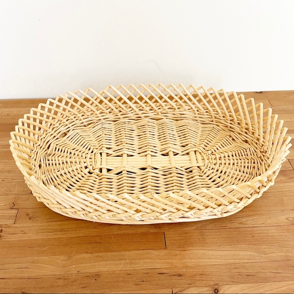 Vintage Woven Straw Large Basket